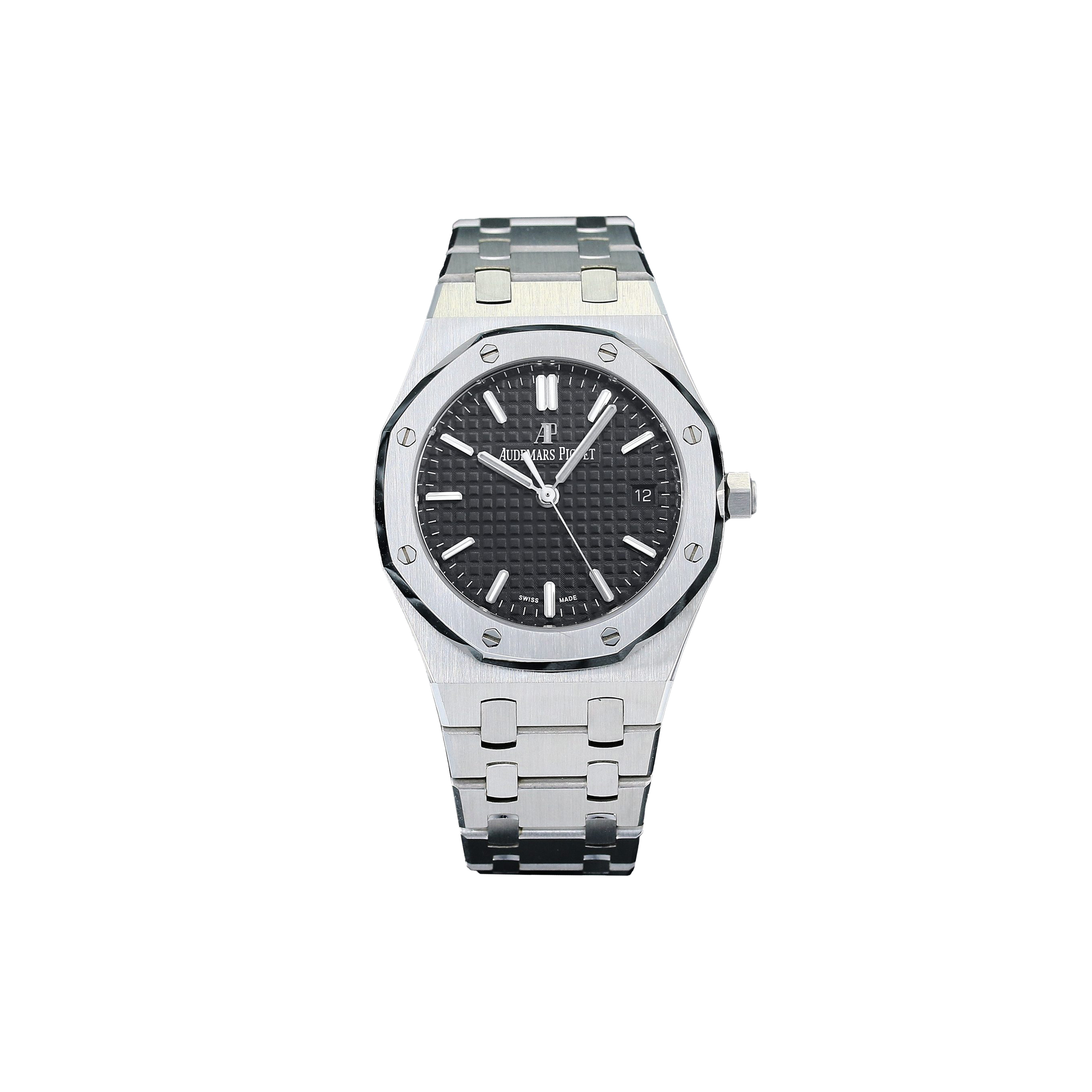 AUDEMARS PIGUET ROYAL OAK BLACK DIAL 34MM WATCH 77350ST